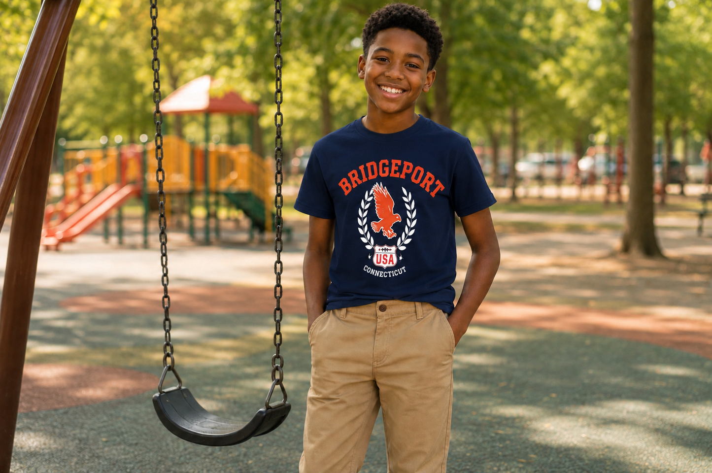 MIDNIGHT NAVY BLUE BRIDGEPORT TEE SHIRT - A132MNBL