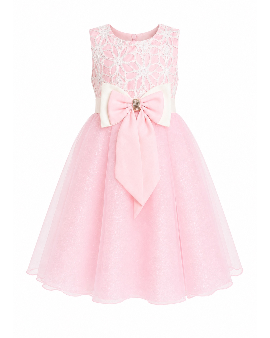 LIGHT PINK TISSUE PARTY DRESS SMS819LPNK 12MTH-6YRS