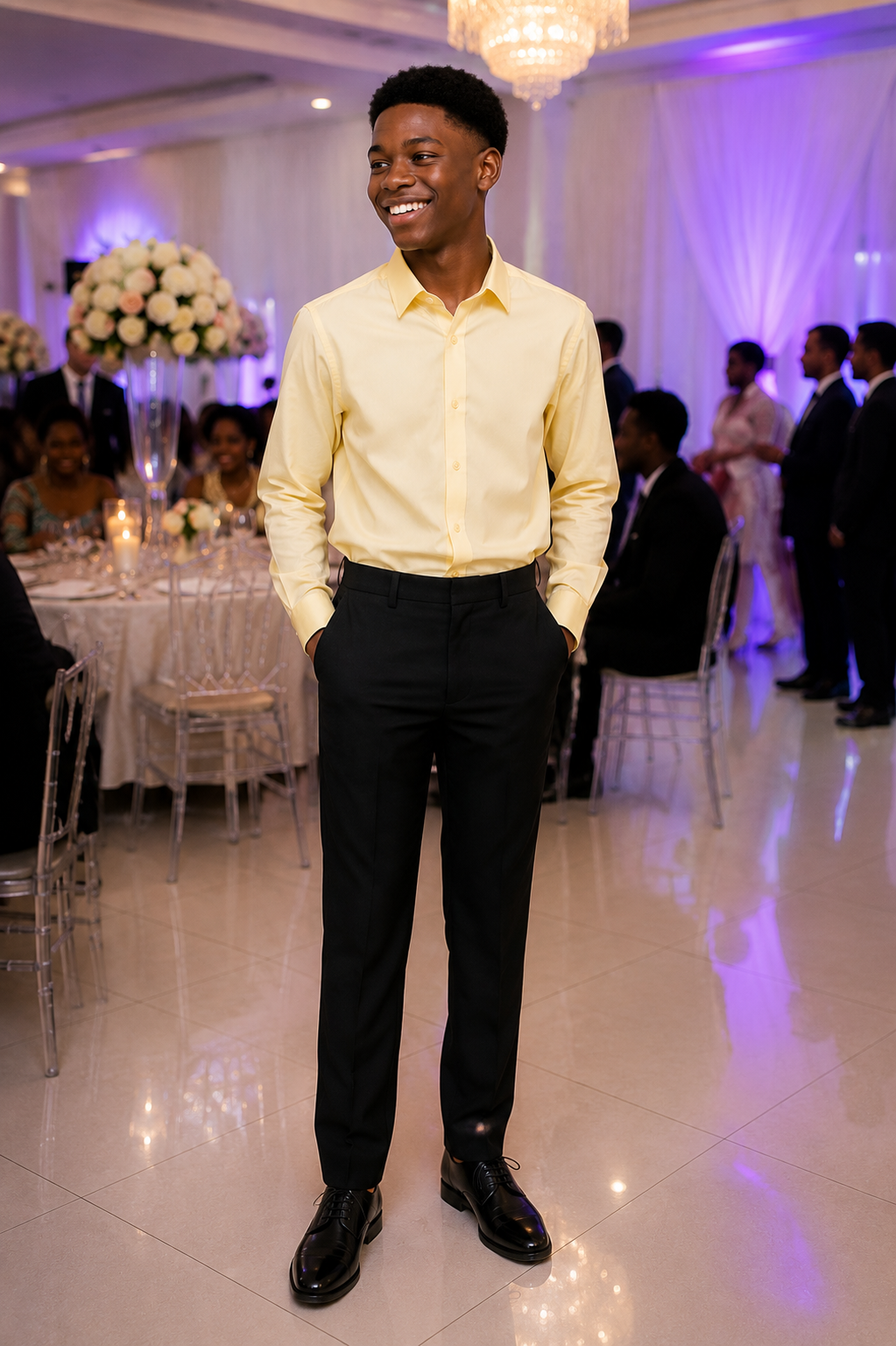 CREAMY YELLOW BUTTER "LONG SLEEVE DRESS SHIRT - GDS101CRYEL