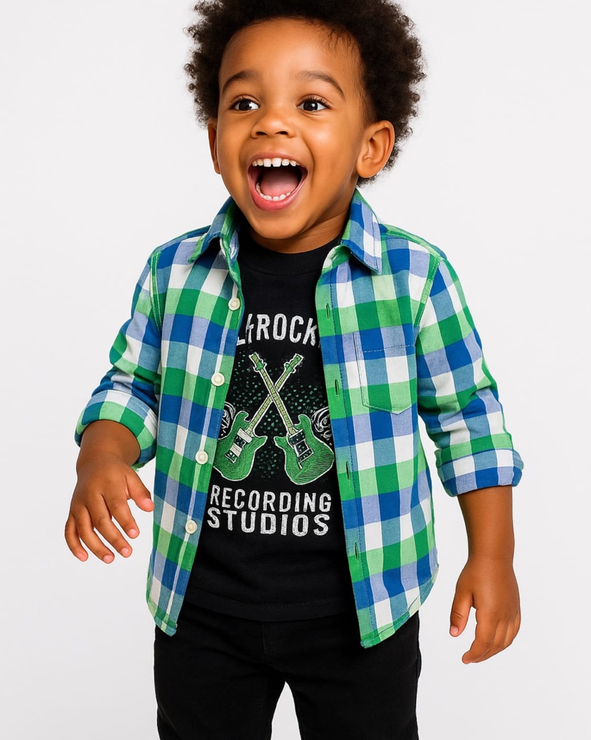 BLACK LIL ROCKER TEE- WSD107 (1-3YEARS)