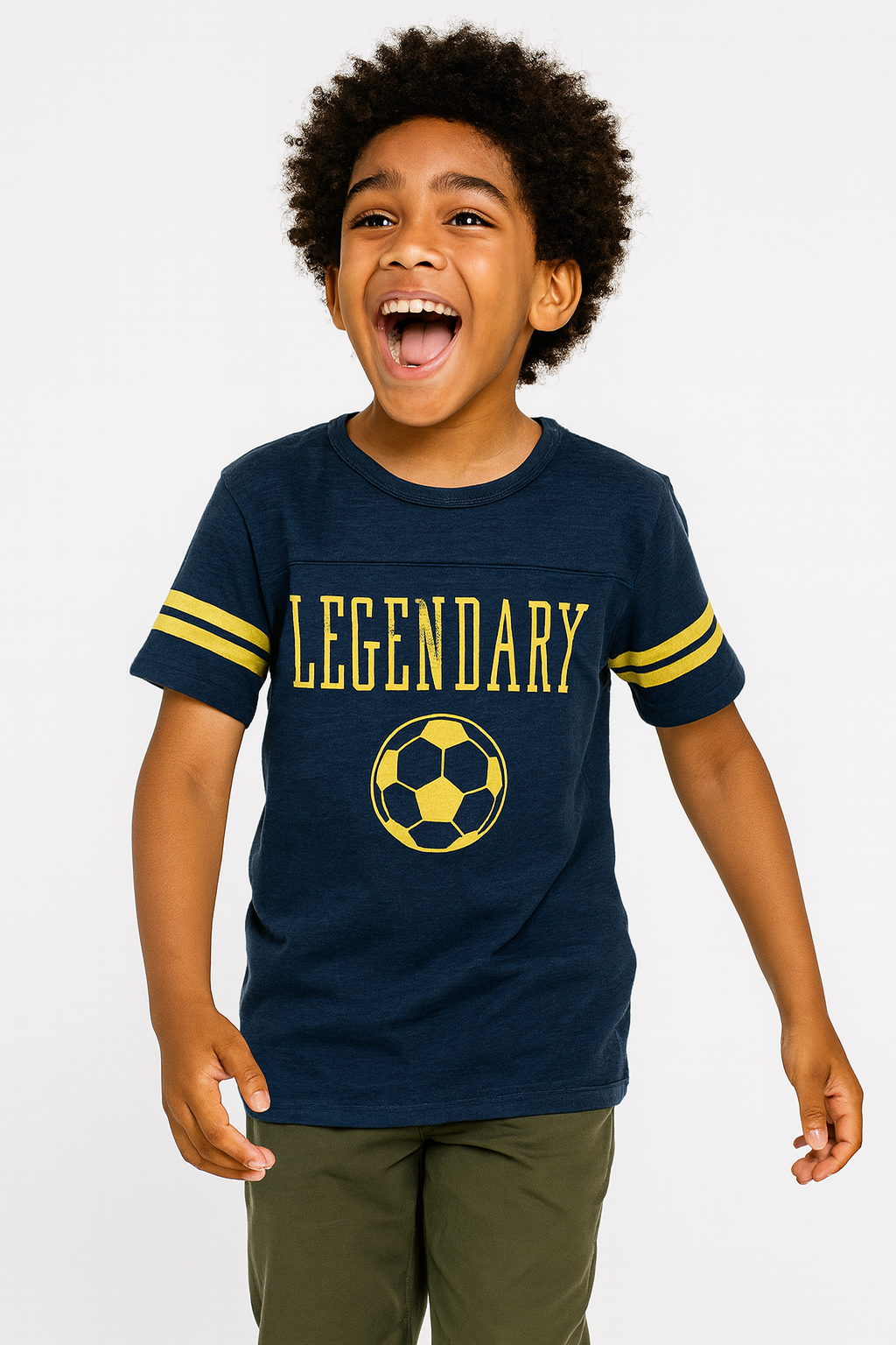 "LEGENDARY" BOYS SOCCER TEE - A141NBL 3-14YRS