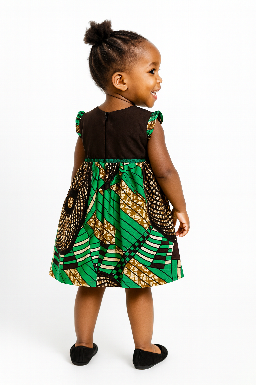 🌿 EMERALD BLOOM ANKARA BABY SUN DRESS - MD2326354 1-6YRS
