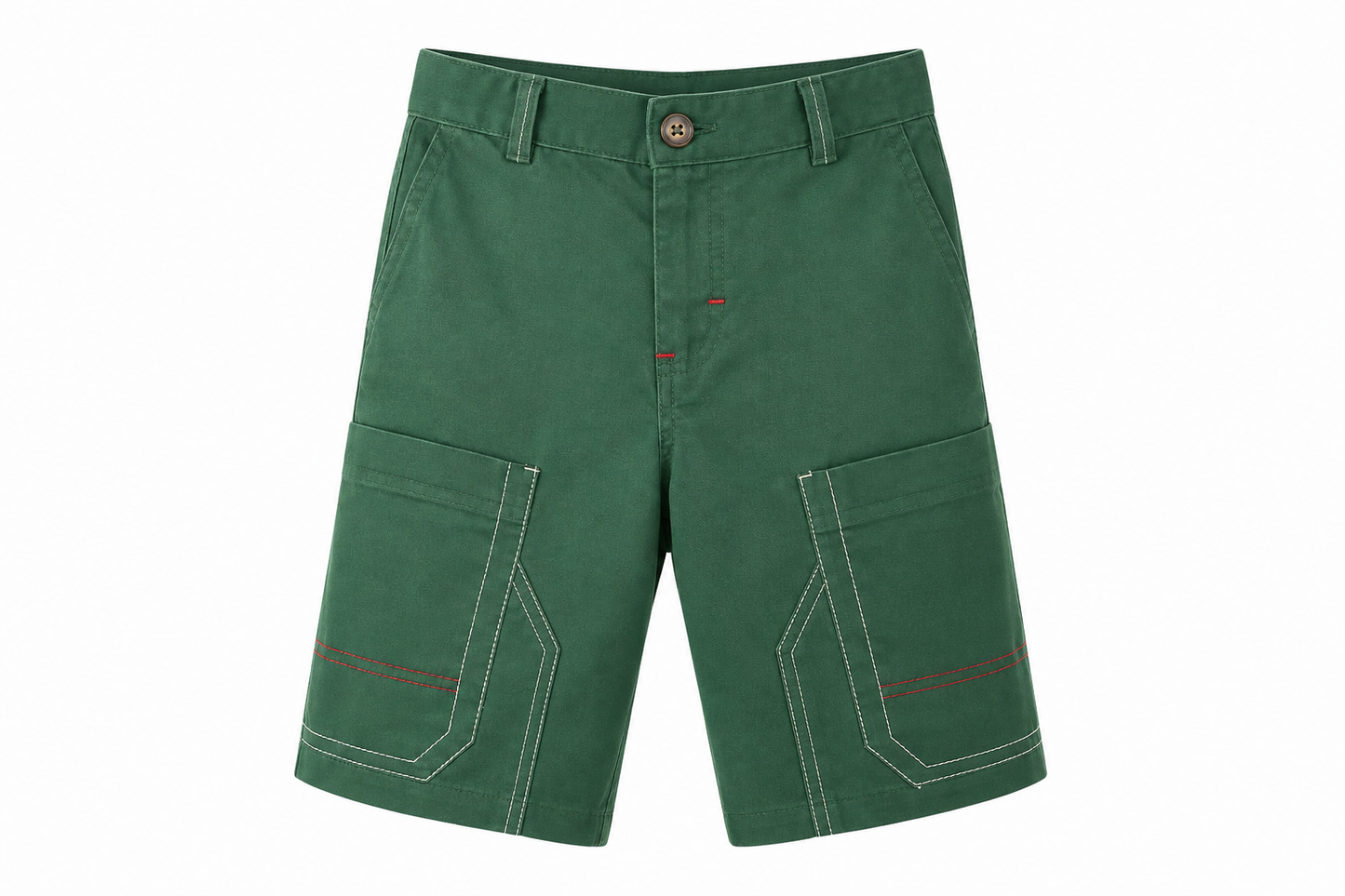 GREEN POCKET DETAIL UTILITY SHORTS - B10827GRN