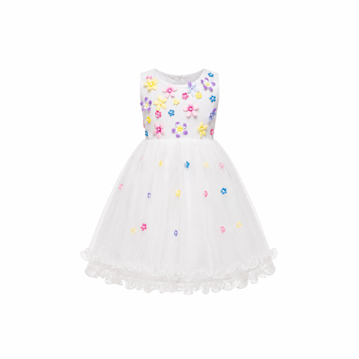 IVORY PETAL DRESS (4-10YRS) - MD13IVYIV