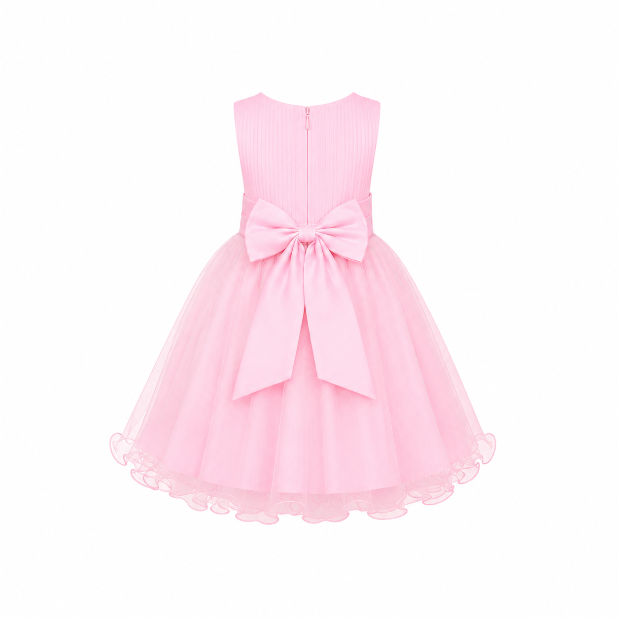 LIGHT PINK PRINCESS DOUBLE BOW PARTY DRESS - MD859LPNK