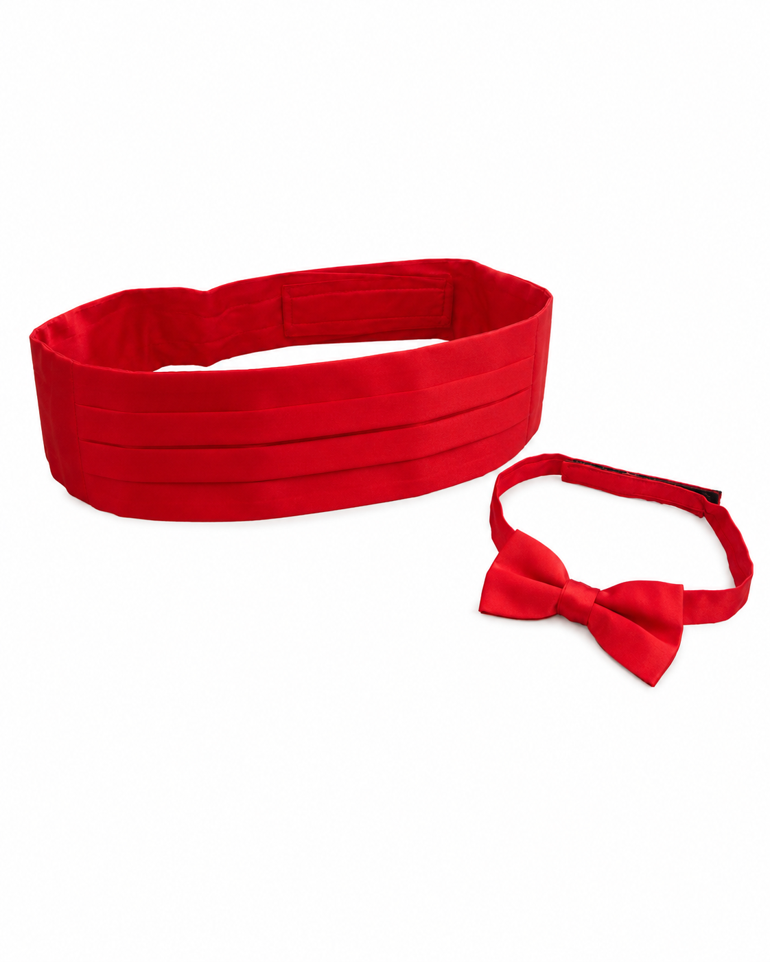 CRIMSON RED CUMMERBUND & BOW TIE SET - CMBND561RD19814