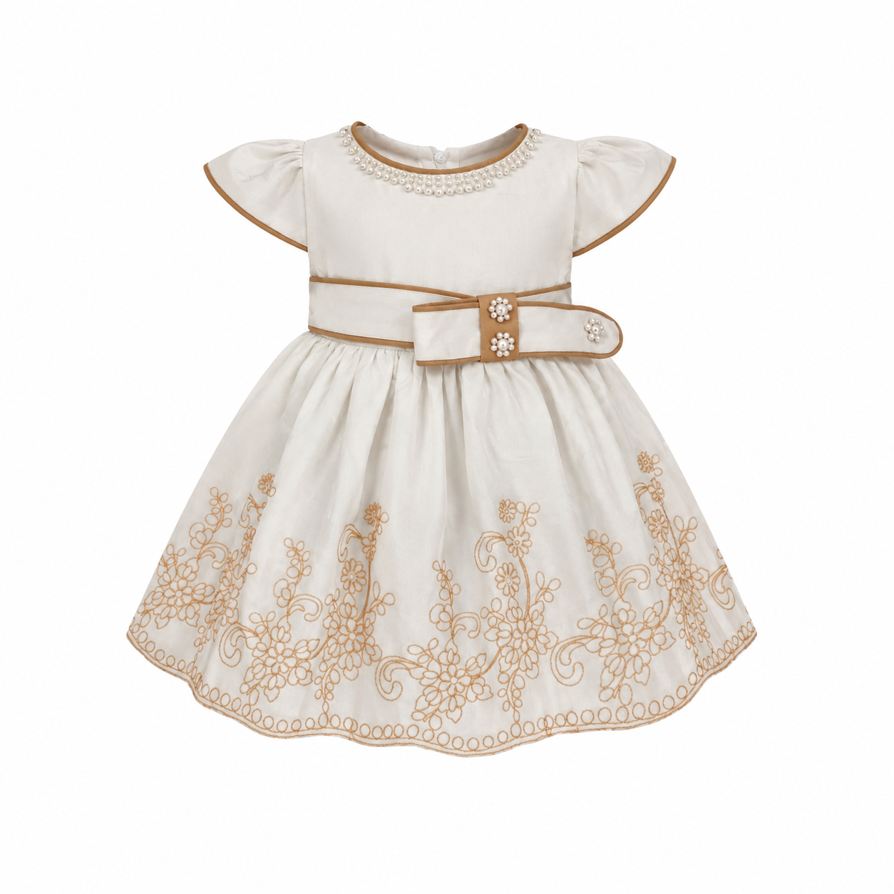 CARA BEADED DRESS IVORY MD055IVY 0MTH-2YR