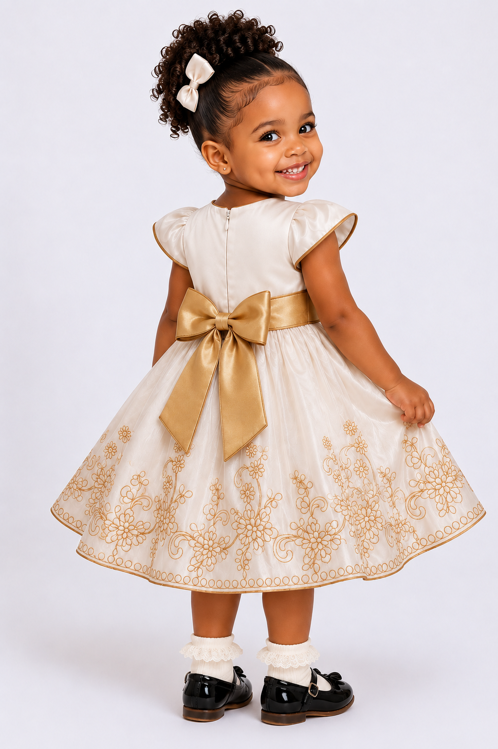 CARA BEADED DRESS IVORY MD055IVY 0MTH-2YR