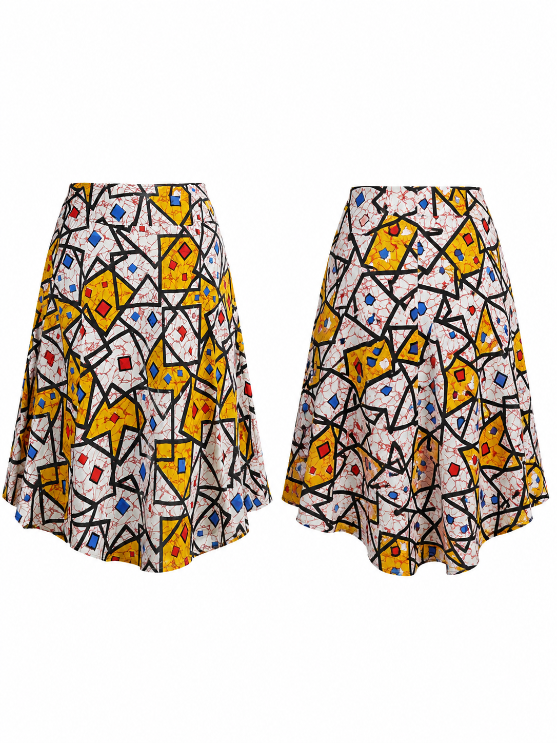 APINKE MOSAIC SUNBURST OMA MIDI SKIRT - OMSK120826YELML