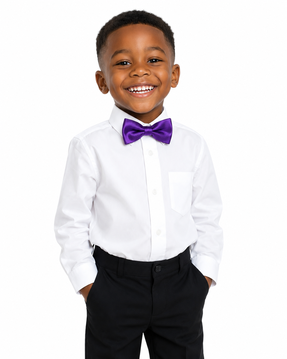 RICH PURPLE SATIN BOW TIE - BW106PPL