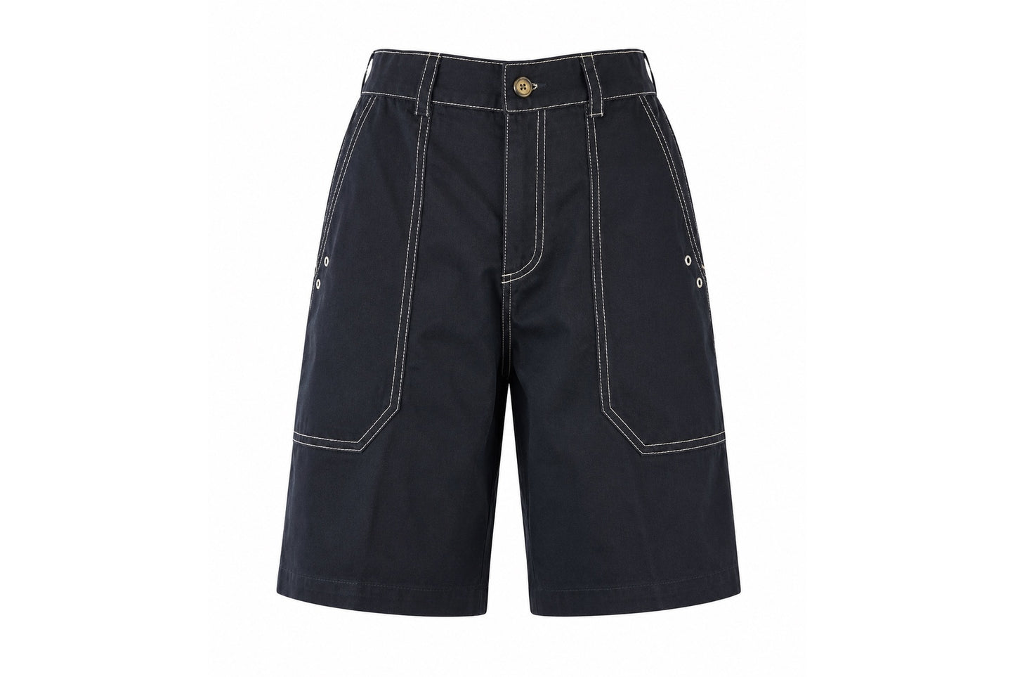 BLACK LEO CONTRAST STITCH SHORTS - B0210202BLK