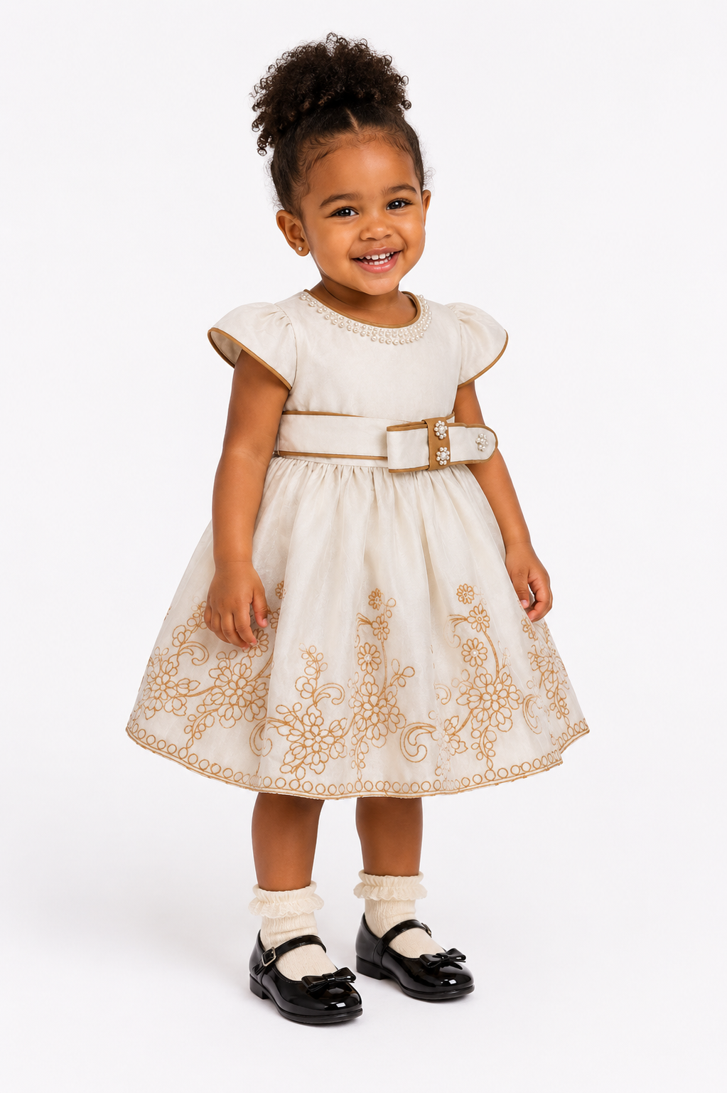 CARA BEADED DRESS IVORY MD055IVY 0MTH-2YR