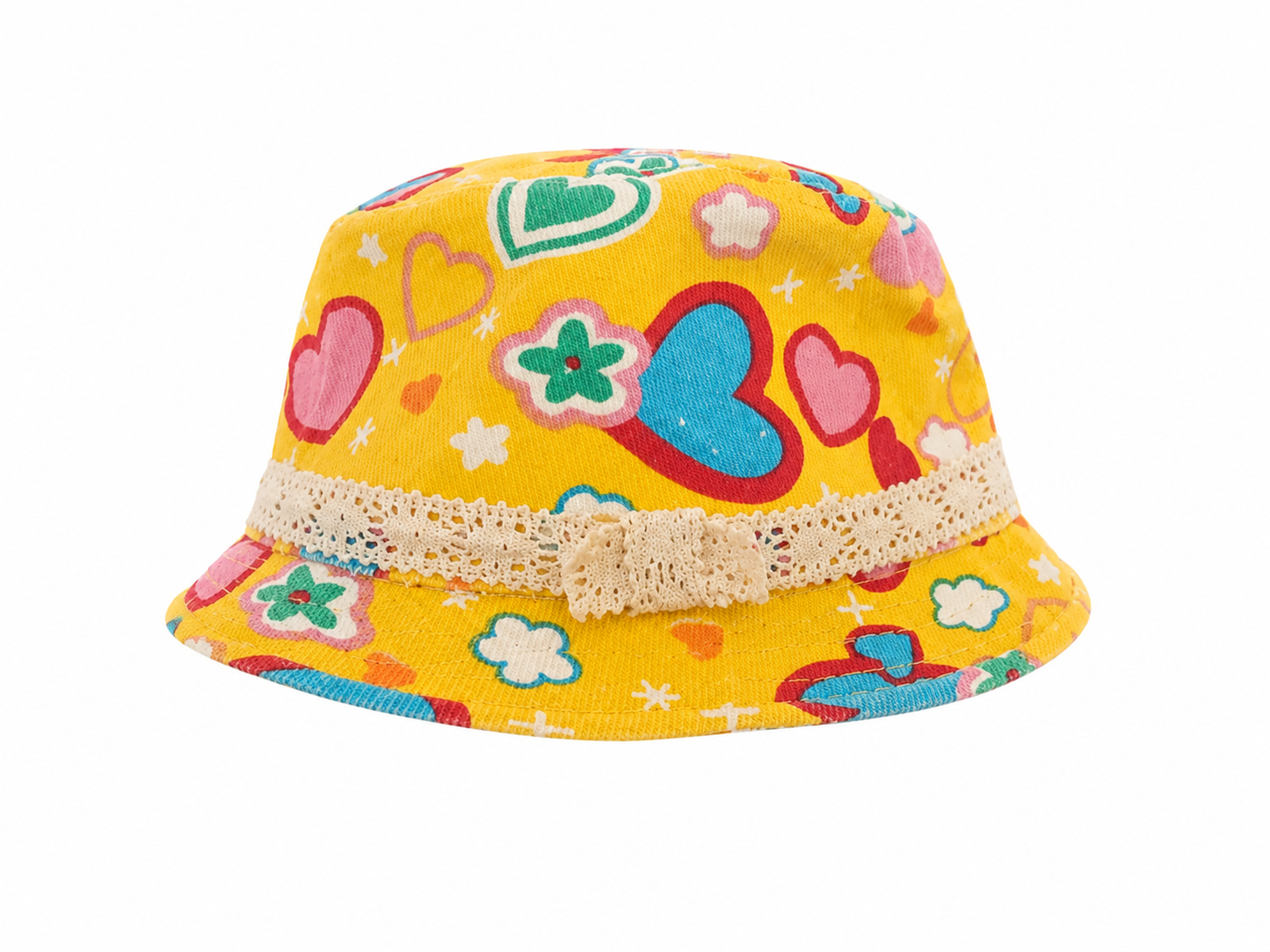 SUNSHINE HEARTS & BLOOMS BUCKET HAT - CPH003MTIYLW
