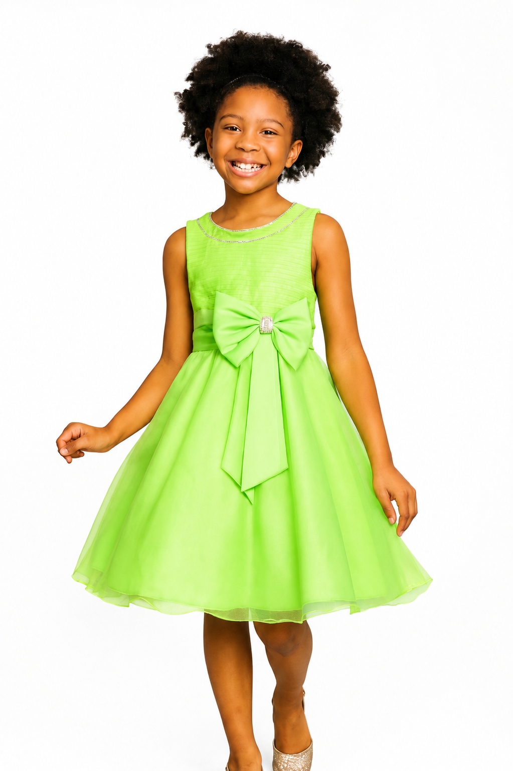 GREEN COCO BOW DELIGHT BALL GOWN- 373GRN