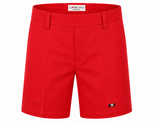 CRIMSON RED SOFT TWILL SHORTS - B31317BRD