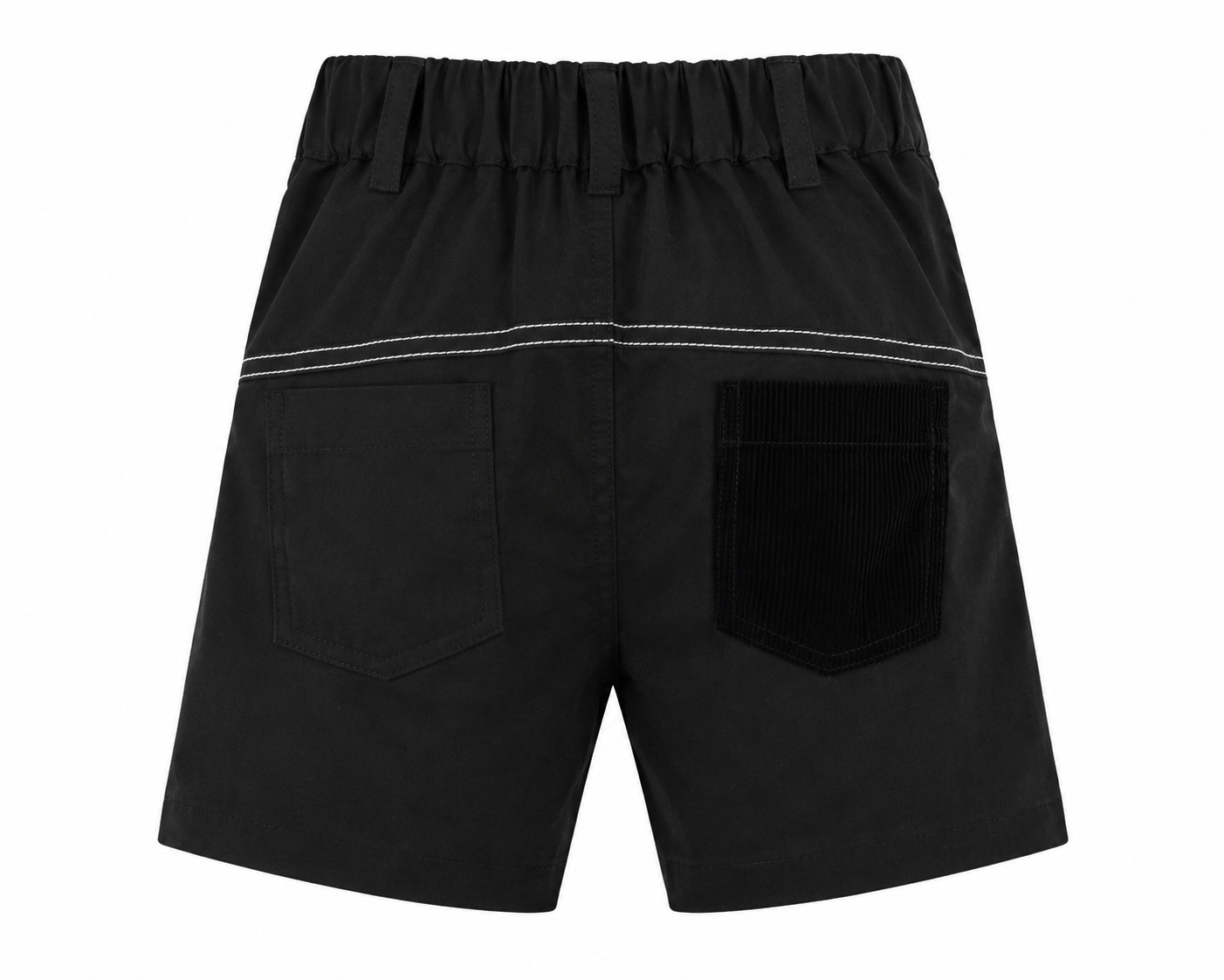 BLACK CONTRAST STITCH EXPLORER SHORTS - B449MBLK