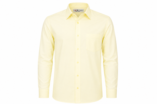 BOYS CLASSIC LIGHT CREAMY LEMON LONG SLEEVE FORMAL SHIRT (18 MTH -18 YRS) - A5821104CRLM