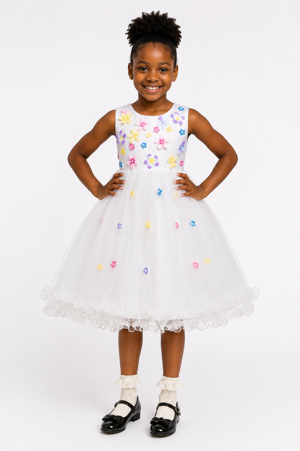 IVORY PETAL DRESS (4-10YRS) - MD13IVYIV