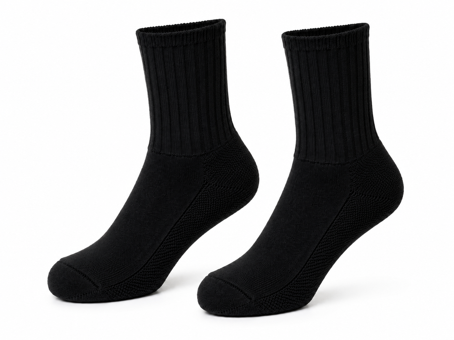 MIDNIGHT BLACK RIBBED SOCKS - BLKSS20221