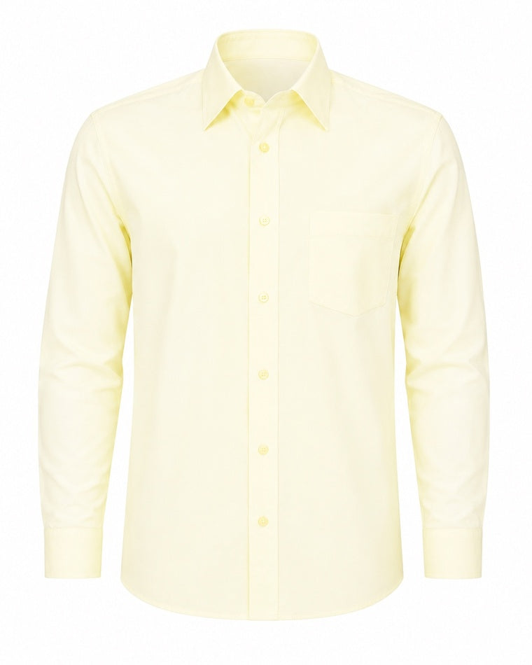 BOYS CLASSIC LIGHT CREAMY LEMON LONG SLEEVE FORMAL SHIRT (18 MTH -18 YRS) - A5821104CRLM