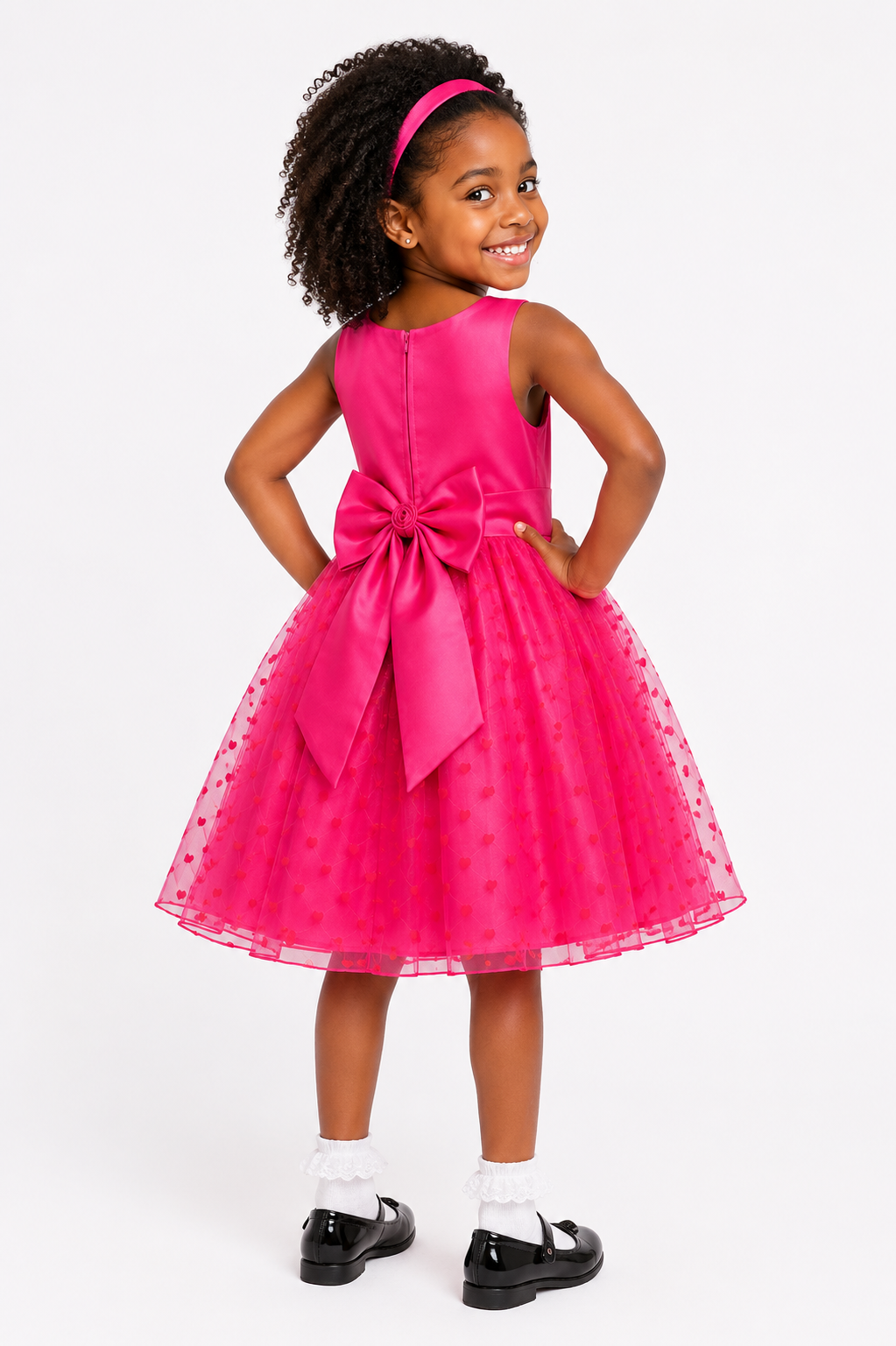 PINK ROSETTE PARTY HEART DRESS MS6022PNK 0mth-8YRS