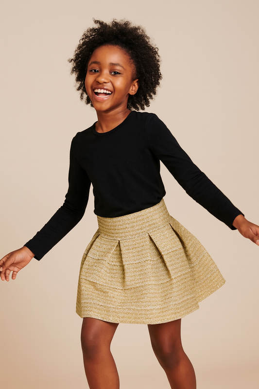 GOLD LUCY GLIMMER SKIRT A652GLD 2-12YRS