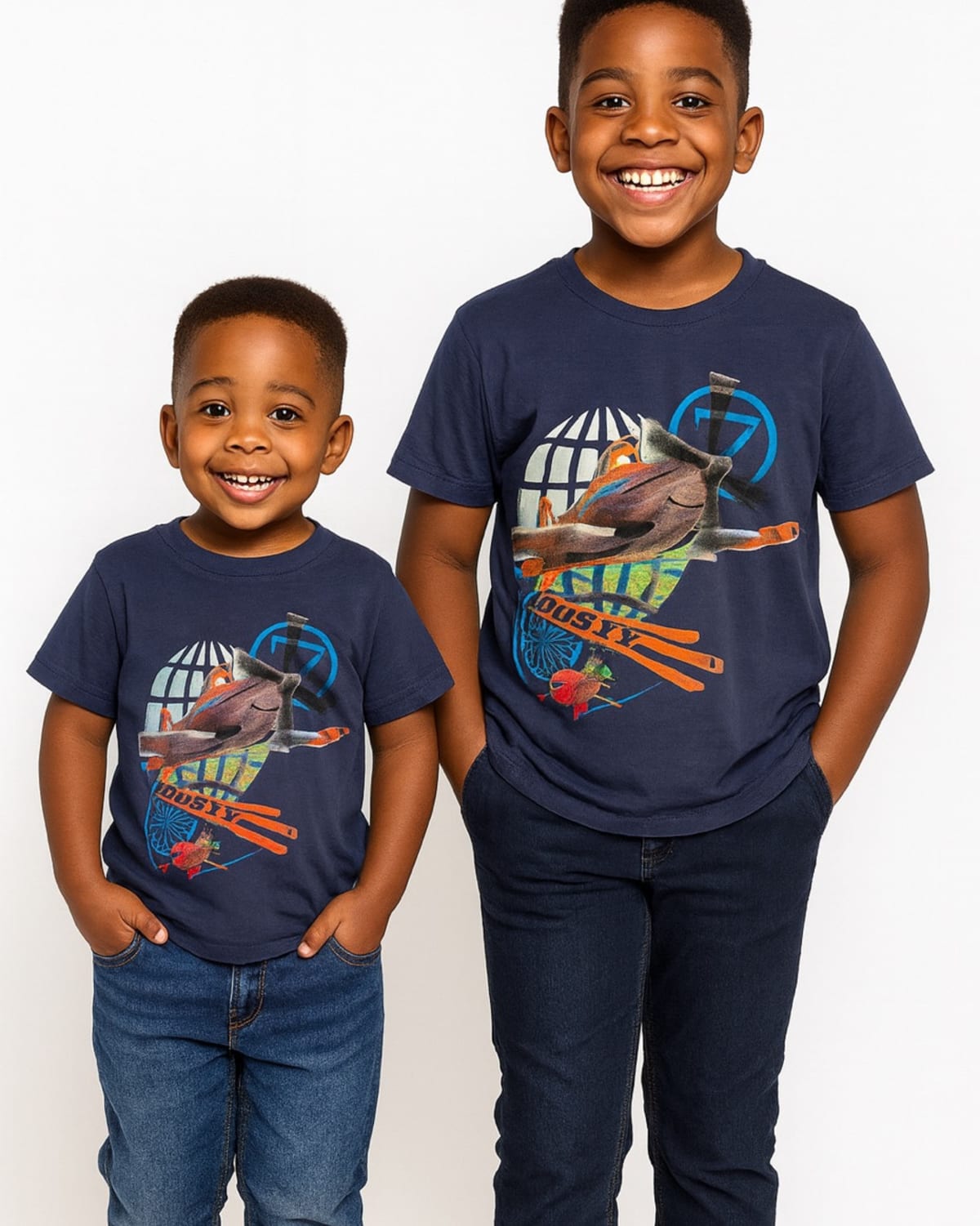 NAVY BLUE DUSTY PLANES TEE SHIRT - WSD110NBL