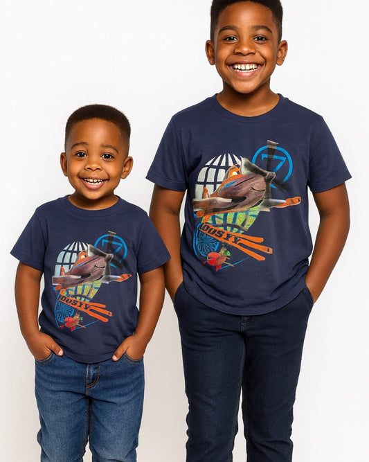 NAVY BLUE DUSTY PLANES TEE SHIRT - WSD110NBL