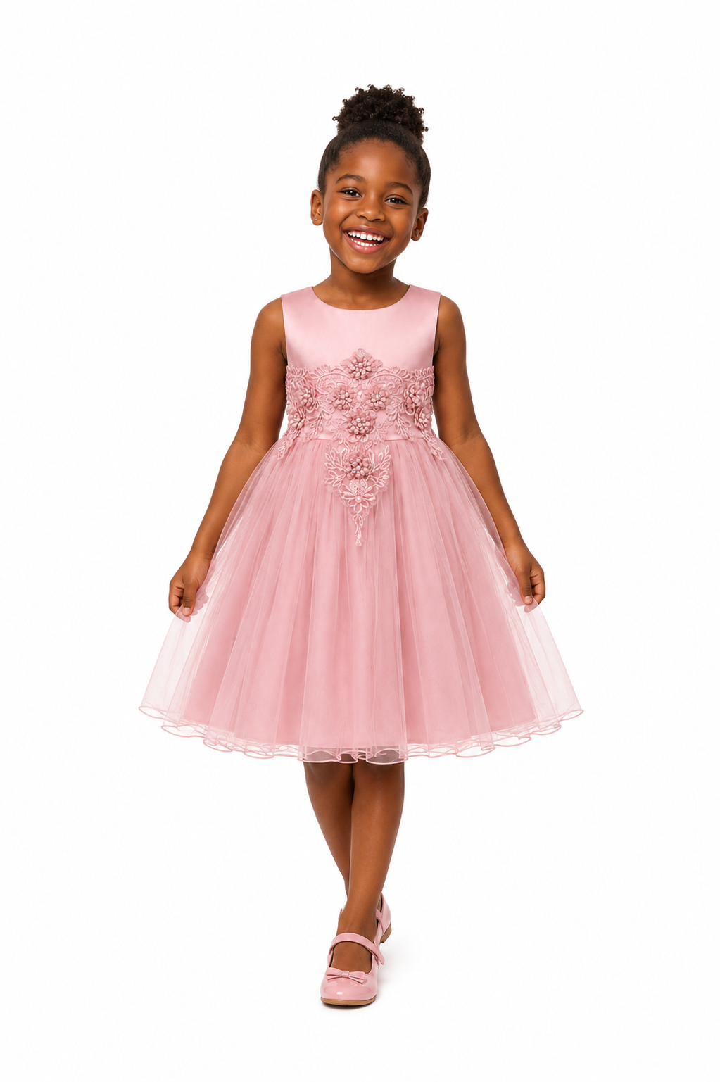 BLUSH ROSE ALIYAH STONED PETAL DRESS MD18PNK 3-10YRS