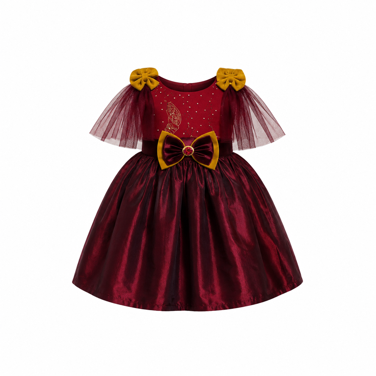 BURGUNDY CAMMIE PARTY DRESS A652BUR  2-6YRS