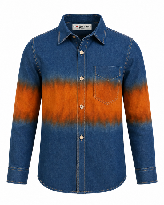 SUNSET WAVE TIE-DYE BUTTON - DOWN SHIRT H43624972 3-16YRS