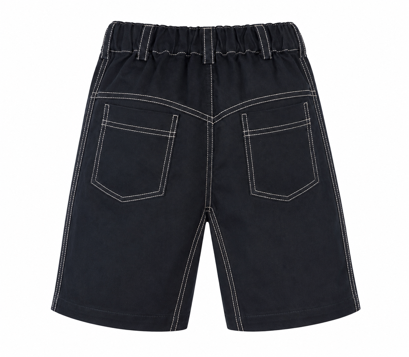 BLACK LEO CONTRAST STITCH SHORTS - B0210202BLK
