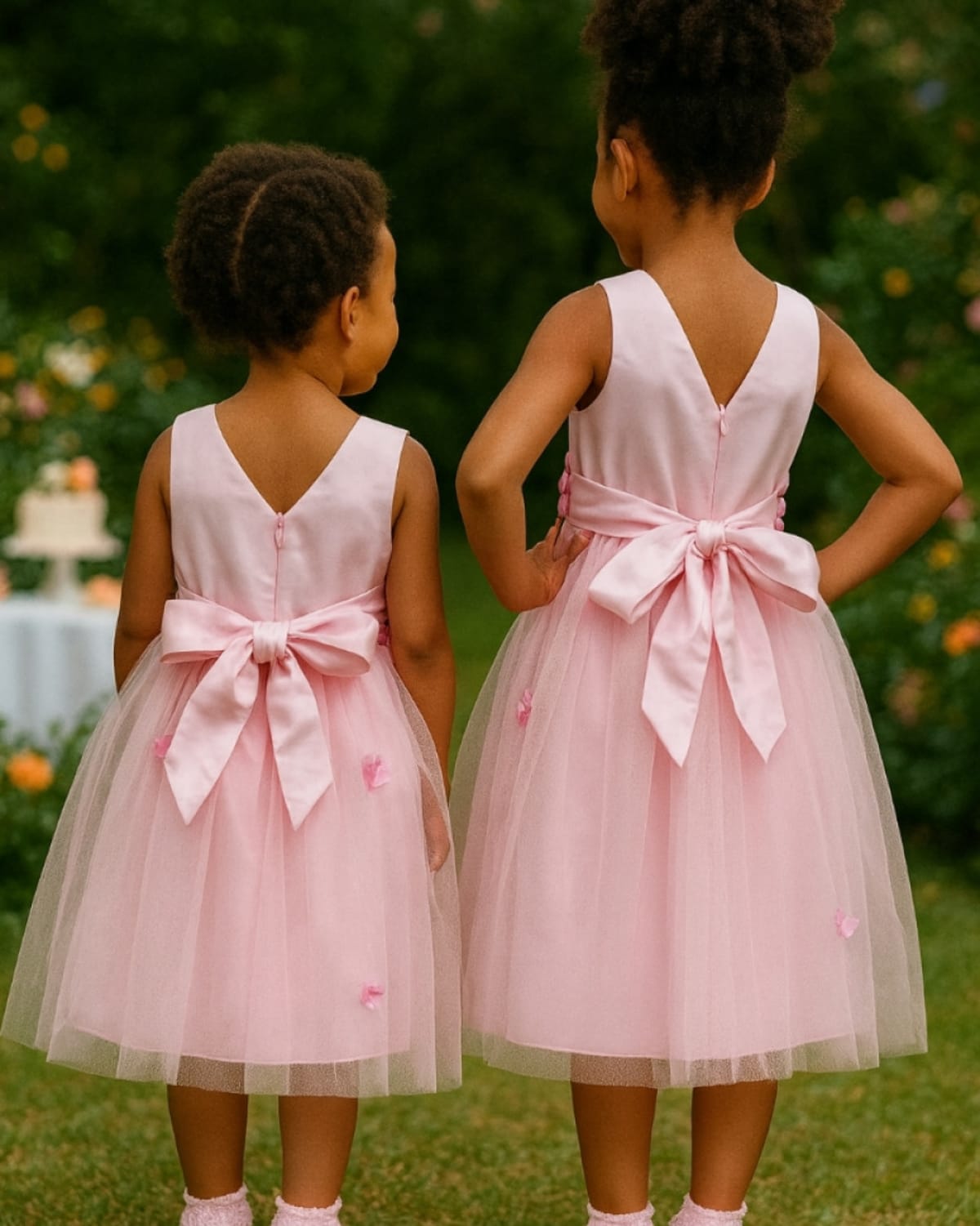 PINK PETAL DETAIL PARTY DRESS - SMD108PNK