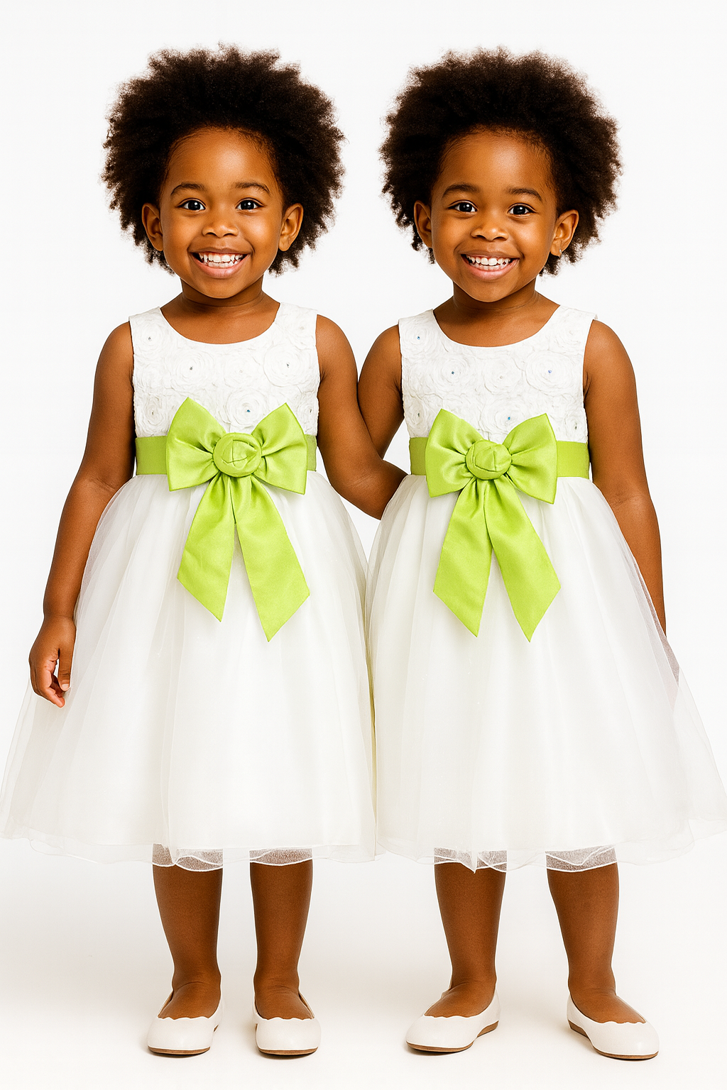 WHITE ROSE BALL GOWN/ GREEN 25762LGR 2-4YR