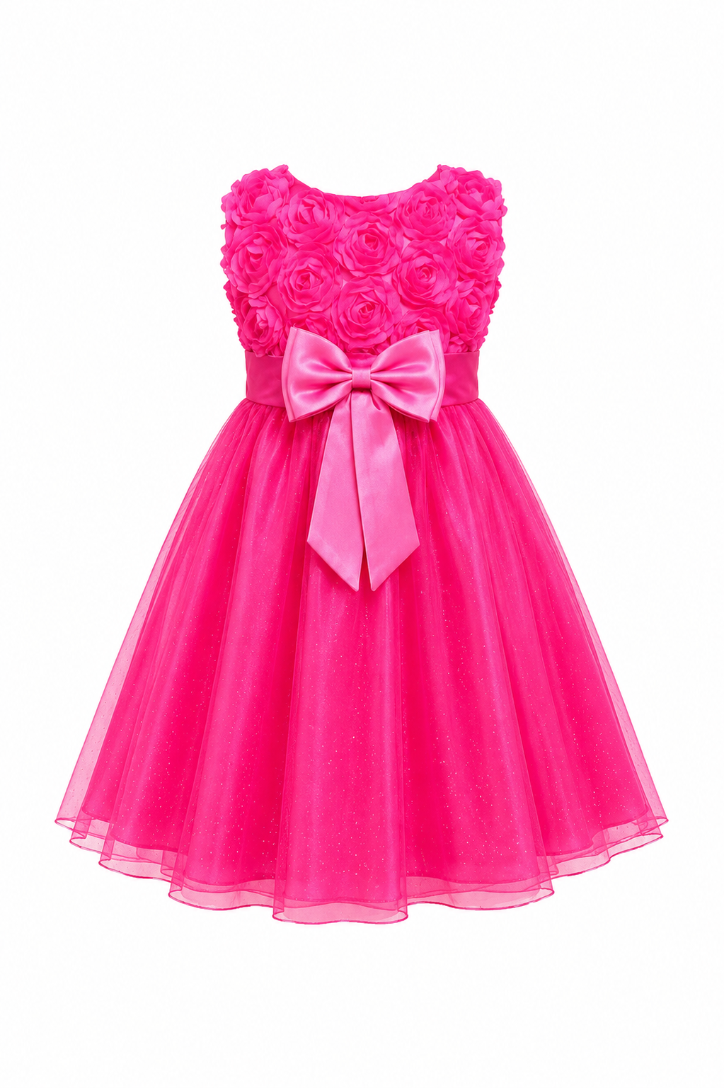 FUCHSIA ROSETTE PRINCESS PARTY DRESS - MSDRCRS 12MTH- 10YR