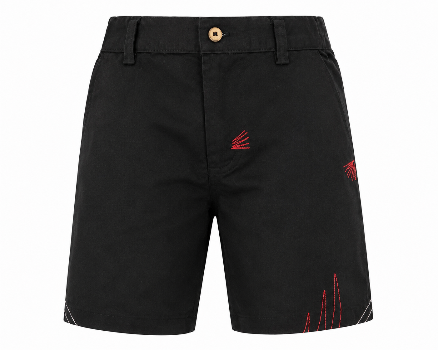 BLACK CONTRAST STITCH EXPLORER SHORTS - B449MBLK