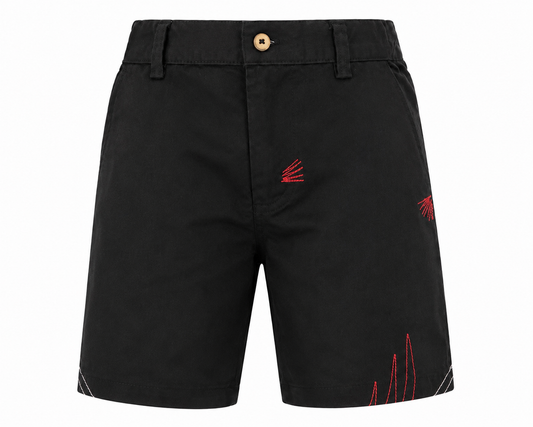 BLACK CONTRAST STITCH EXPLORER SHORTS - B449MBLK