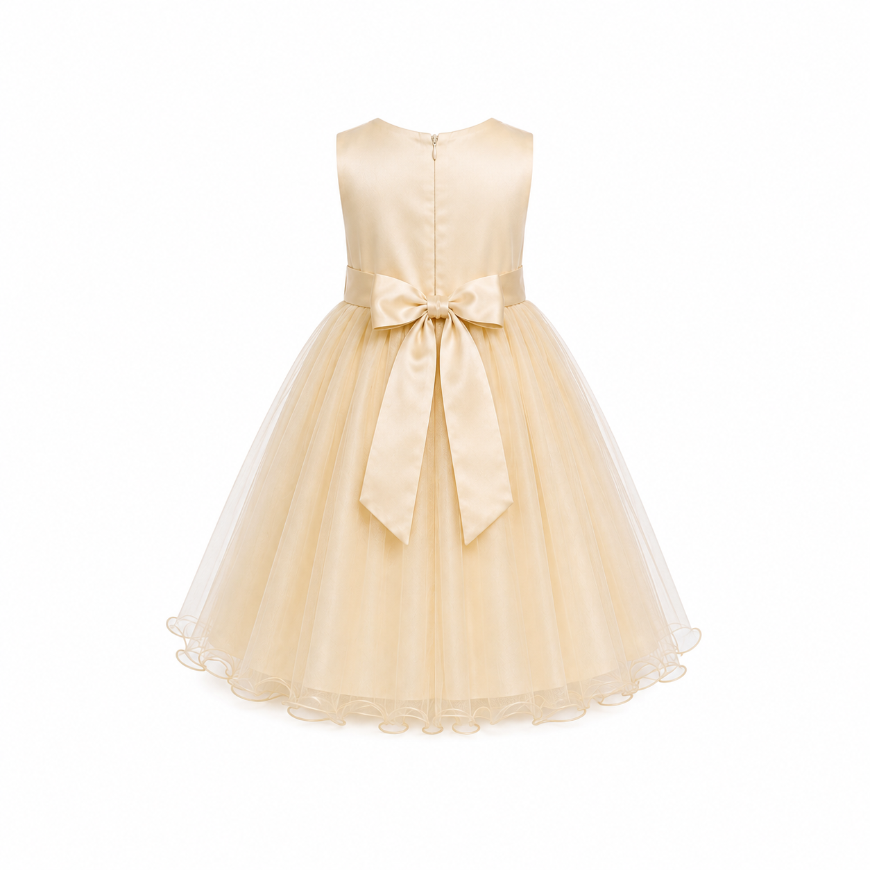 CREAM ANGELA BEADED PETAL DRESS - MD14CRM