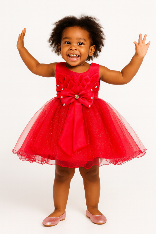 RED ALICIA BALL GOWN - BMSRED 6MTH-4YRS