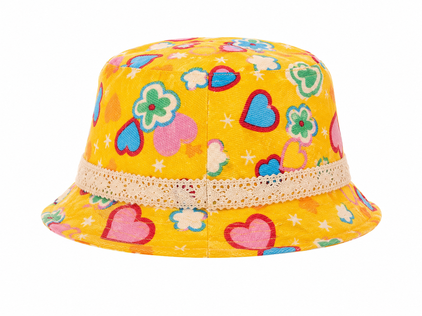 SUNSHINE HEARTS & BLOOMS BUCKET HAT - CPH003MTIYLW