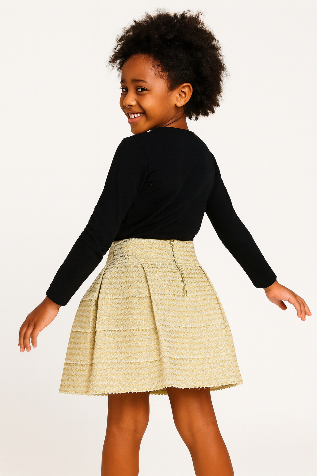 GOLD LUCY GLIMMER SKIRT A652GLD 2-12YRS