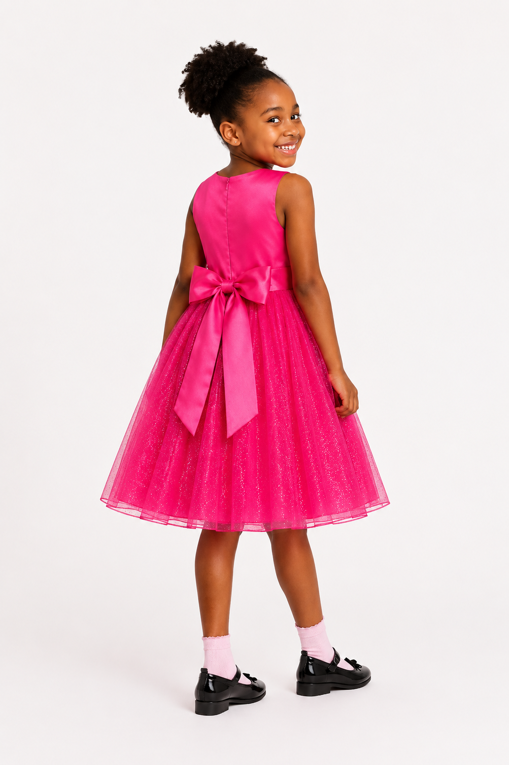 FUCHSIA ROSETTE PRINCESS PARTY DRESS - MSDRCRS 12MTH- 10YR