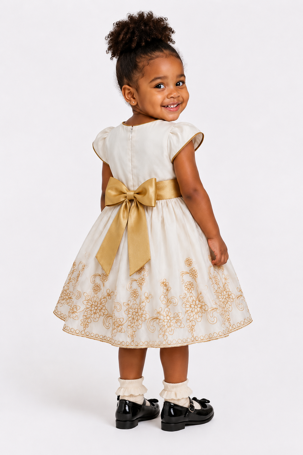 CARA BEADED DRESS IVORY MD055IVY 0MTH-2YR