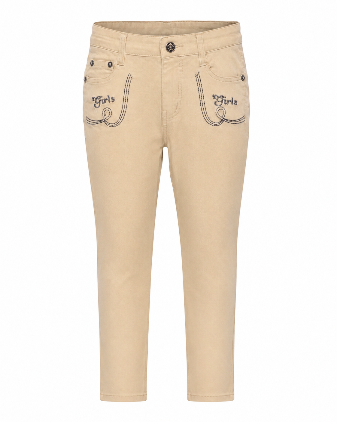 GIRLS EMBROIDERIED SLIM FIT TROUSERS - MS331CRM