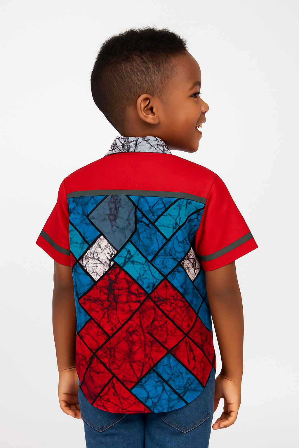 TEJIRI BOLD ANKARA PATCH SHIRT OMBSR100 3-6YRS