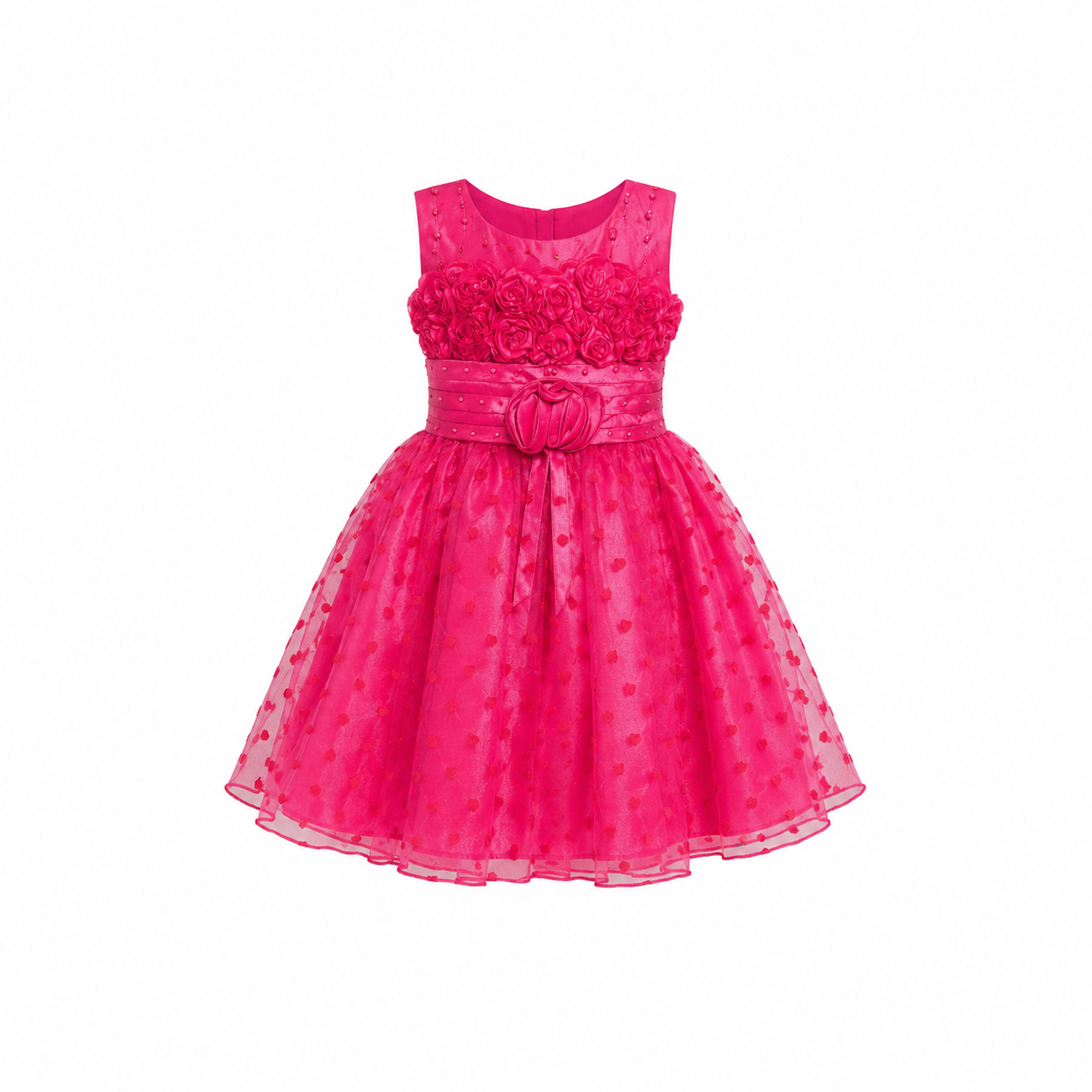 PINK ROSETTE PARTY HEART DRESS MS6022PNK 0mth-8YRS