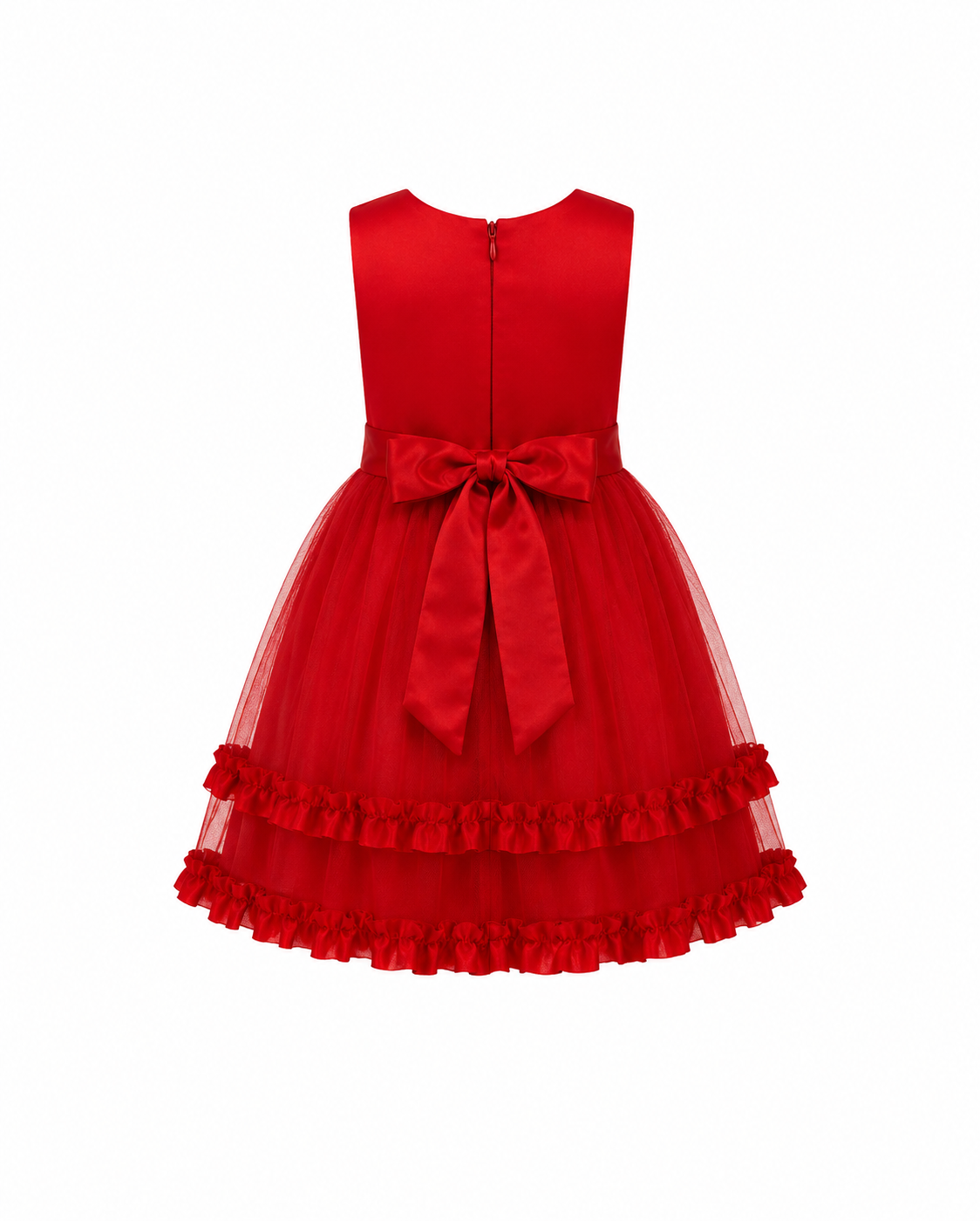 RED DOUBLE LAYER PARTY DRESS MS3301RED