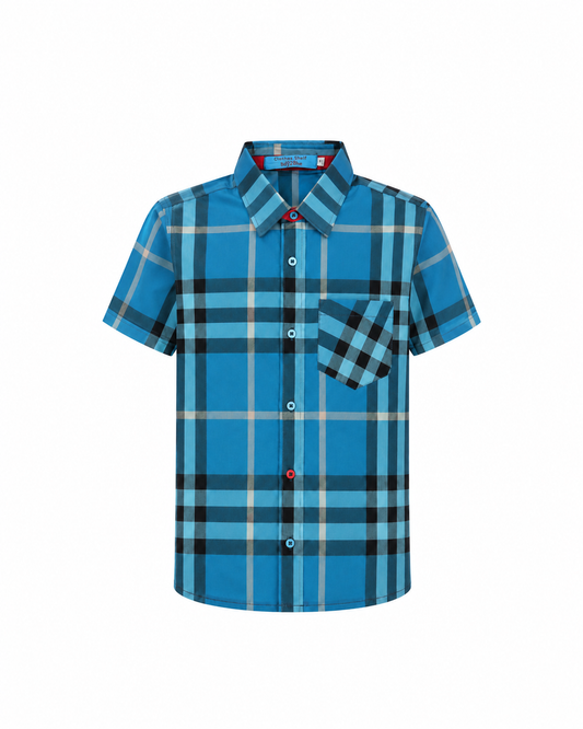 BLUE CLASSIC CHECK SHORT-SLEEVE SHIRT - CSBJ200
