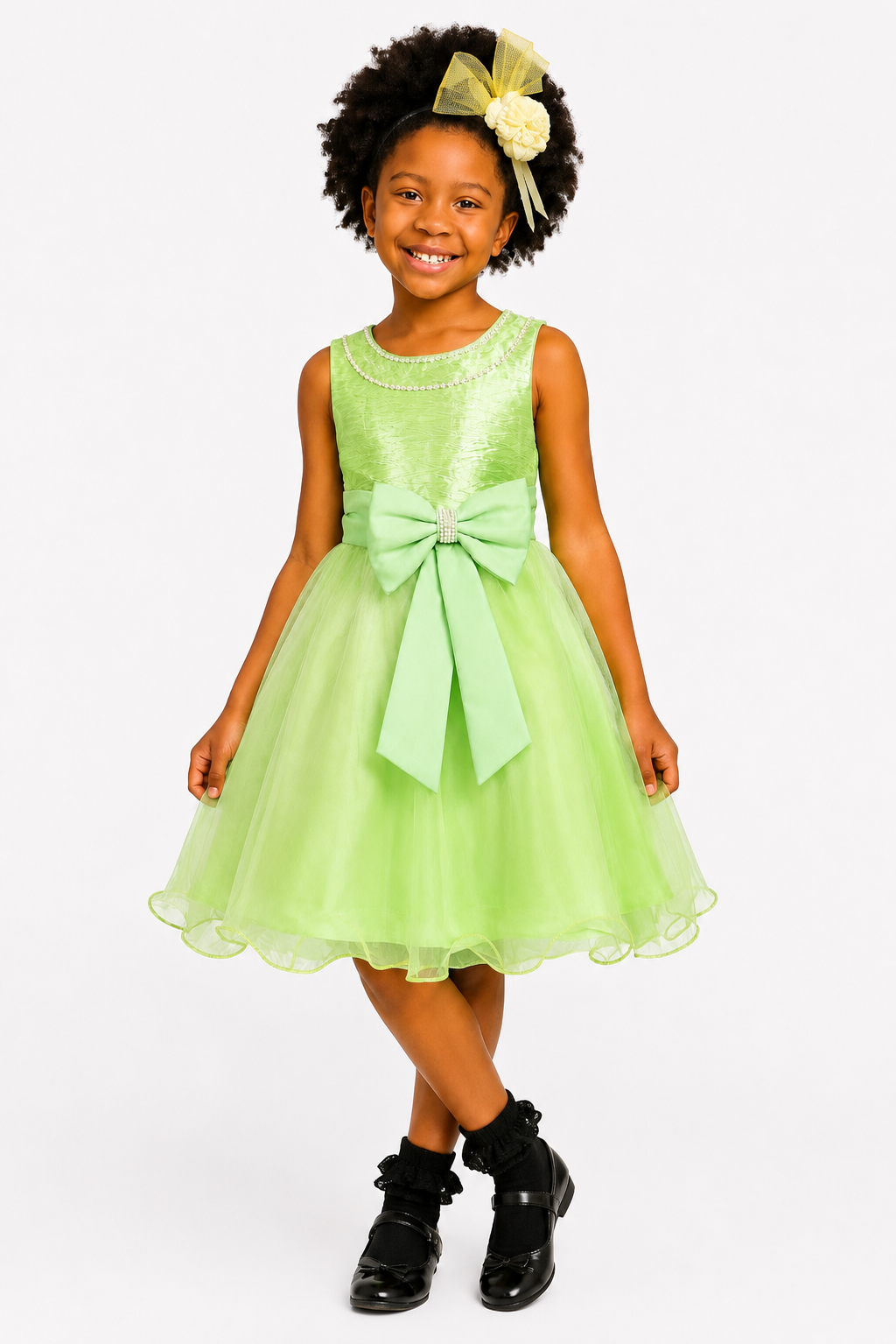 GREEN COCO BOW DELIGHT BALL GOWN- 373GRN