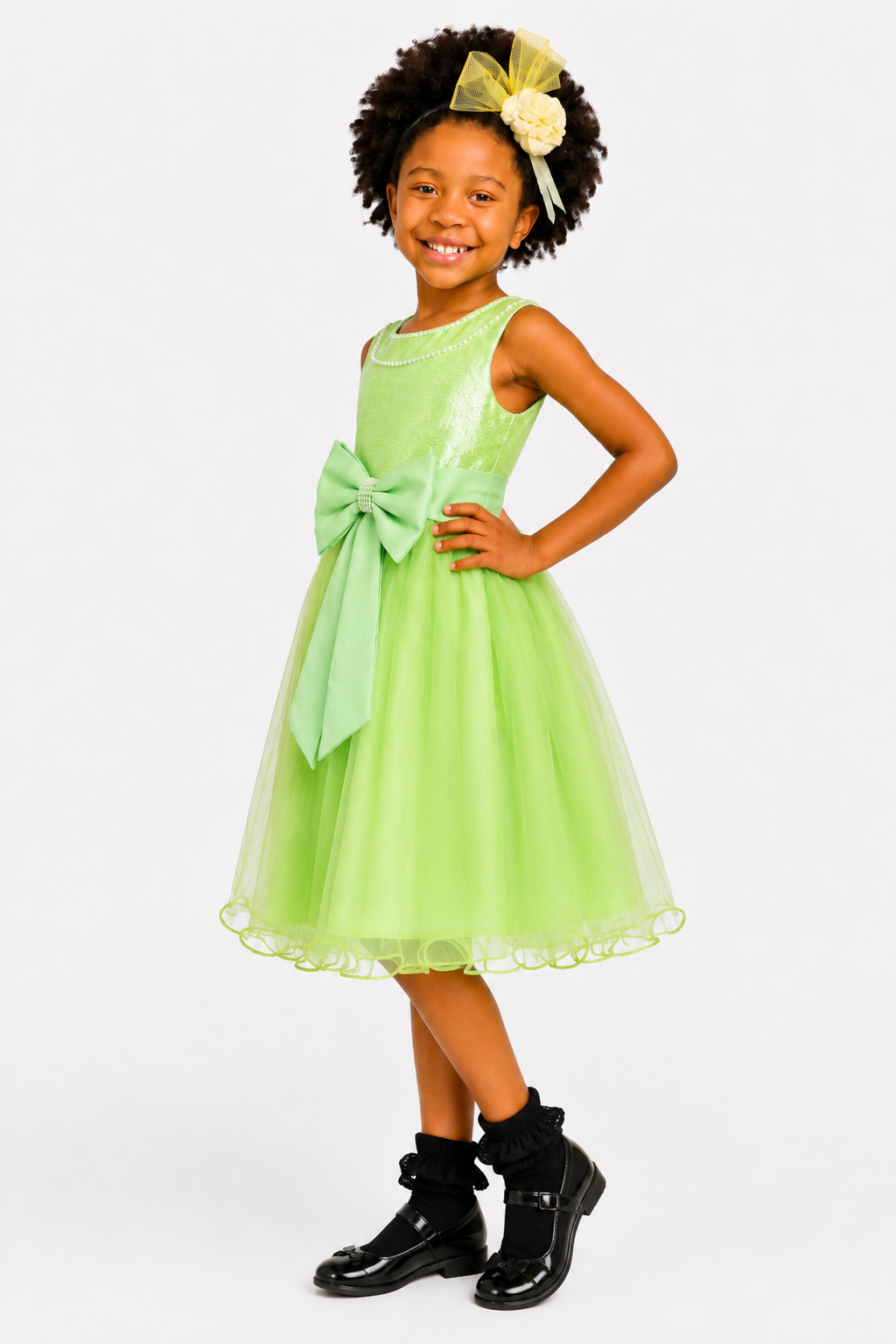 GREEN COCO BOW DELIGHT BALL GOWN- 373GRN